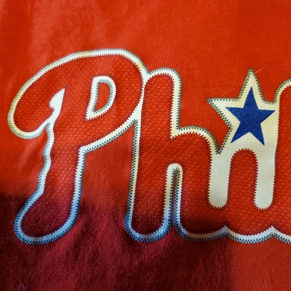 PHILADELPHIA PHILLIES MAJESTIC T SHIRT MEN'S M RED 100% COTTON FRANCO #7 - Picture 4 of 10